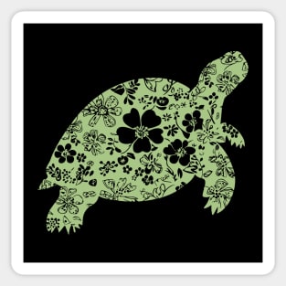 Floral Tortoise – Patience Meets Art Sticker